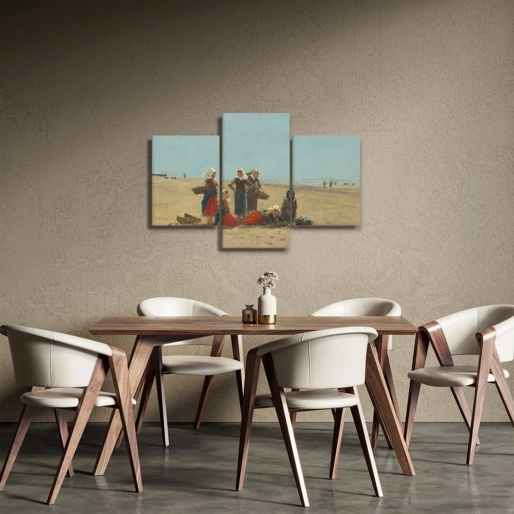 Kép - Eugène Boudin, Women on the Beach at Berck, reprodukciók (90x60 cm)