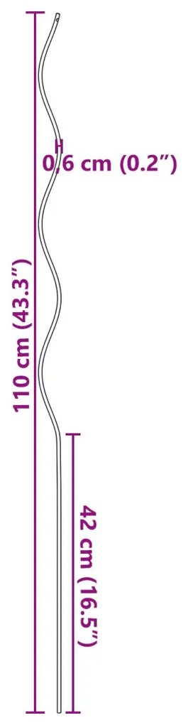 Spirál Növénytartók 20 db 110 cm Acél