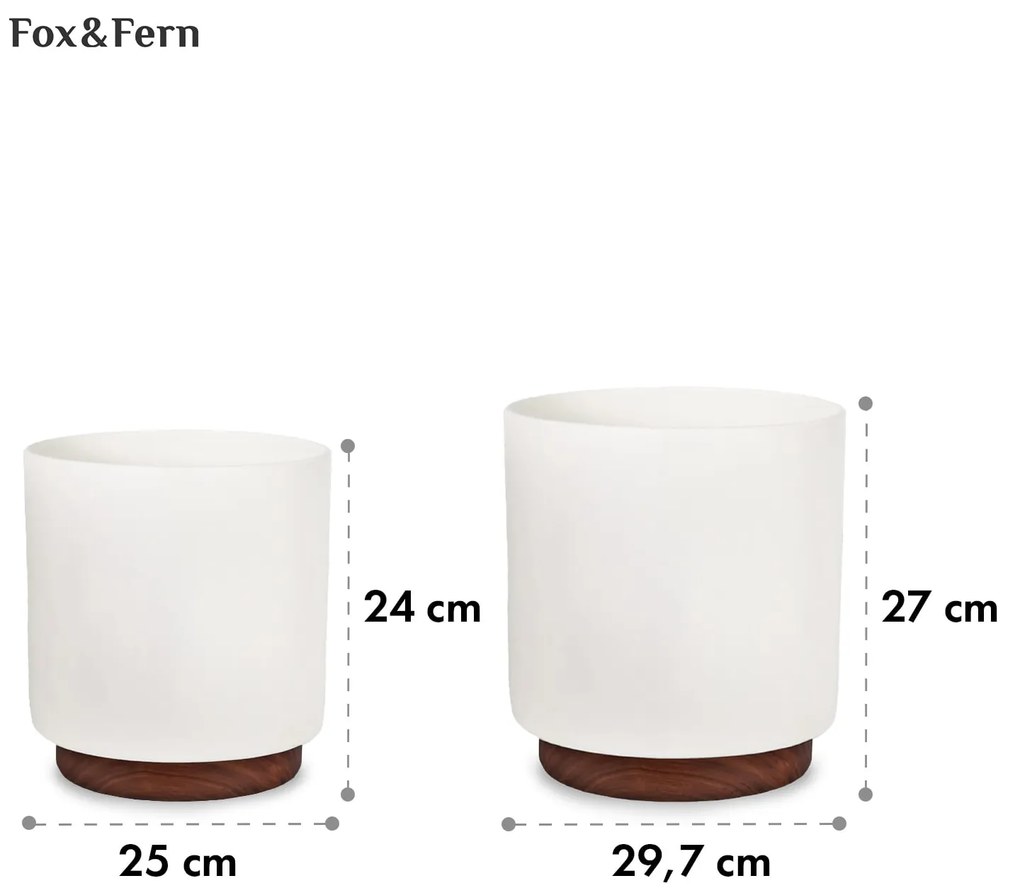 Enspijk, virágcserepek, 2 részes készlet, 2 méretben, diófa, Polystone, kézzel készített