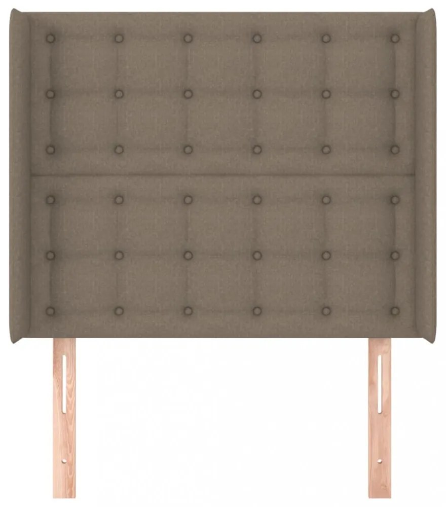 tópszínű szövet fejtámla szárnyakkal 83x16x118/128 cm