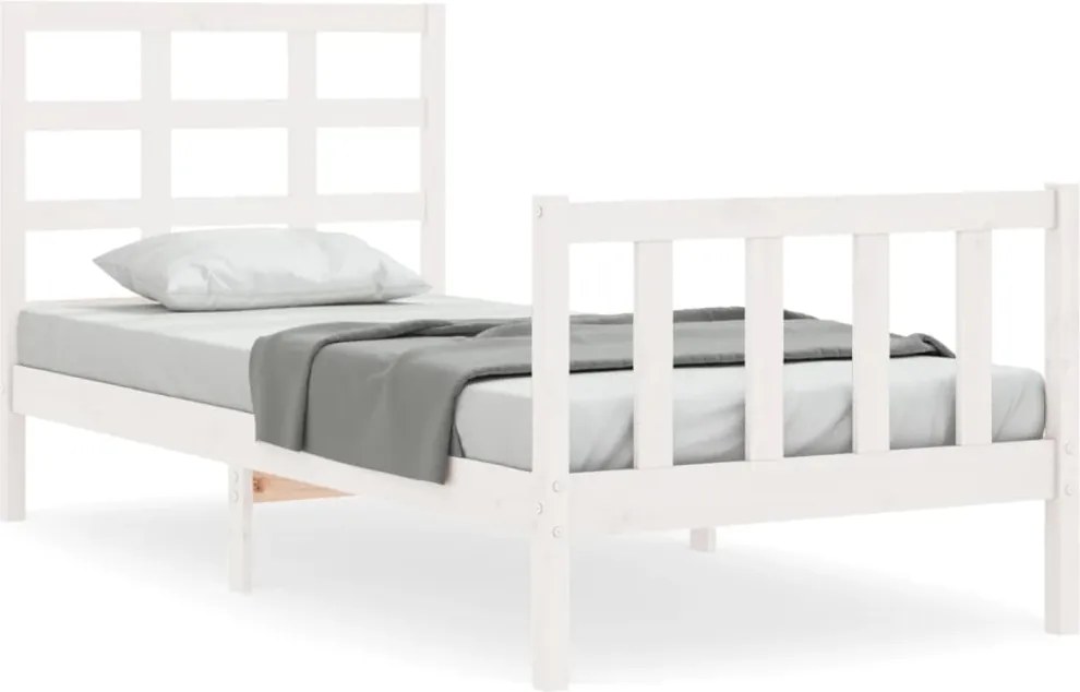 vidaXL fehér tömör fenyőfa ágy matrac nélkül 100 x 200 cm