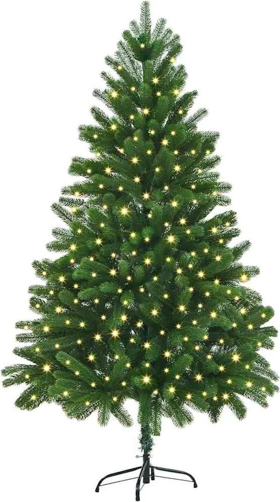 vidaXL Karácsonyfa 300 LED-del állvánnyal Zöld 180 cm PE