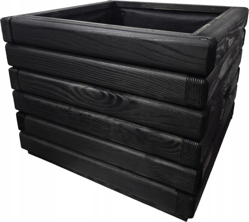 Fa Kerti Virágtartó 40/40/30 Ébenfa Fenyő impregnáló 40x40x30cm