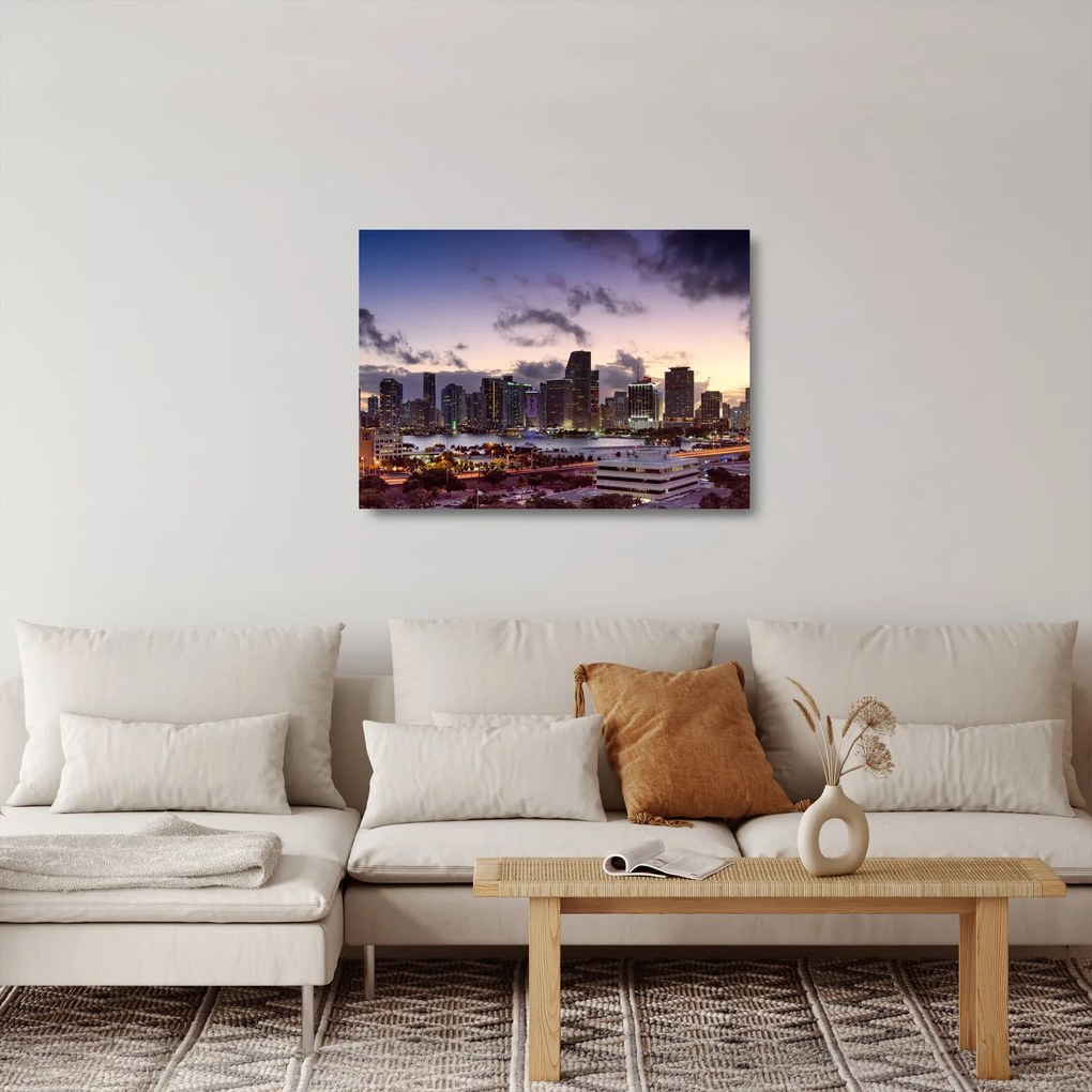 Kép - nagy város felhőkarcolói (üvegen) (70x50 cm)