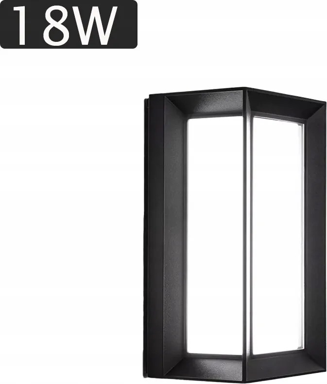 Kültéri lámpa 18 W teljesítménnyel, mozgásérzékelővel, kerti fali lámpa