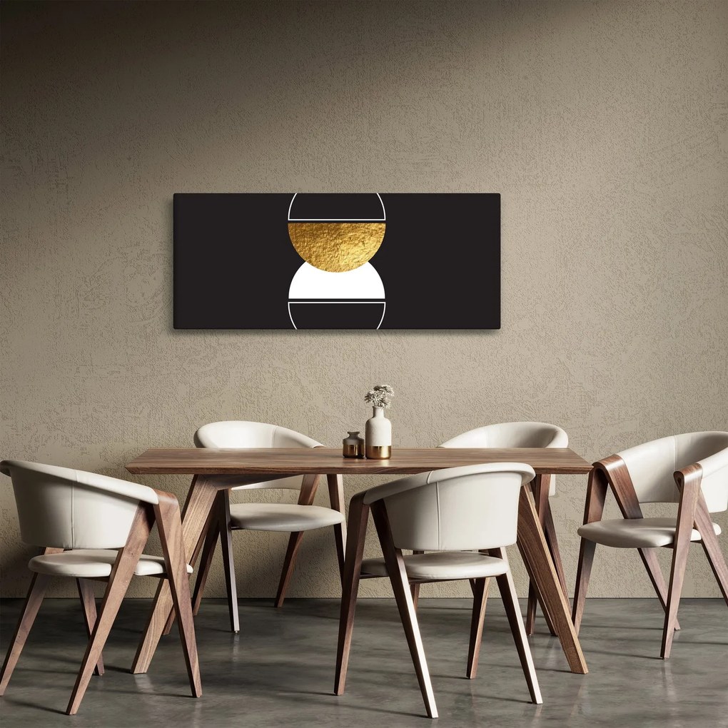 Kép - Absztrakció arany és fekete N⁰2 (120x50 cm)