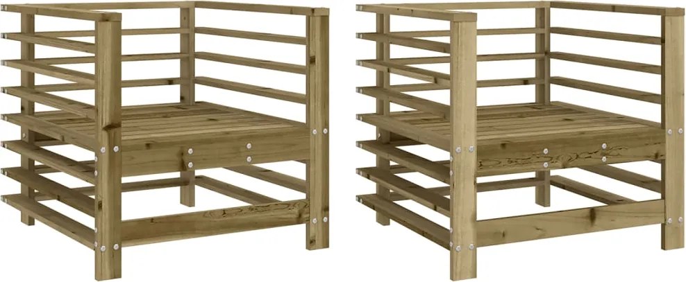 vidaXL 2 db impregnált fenyőfa kerti szék