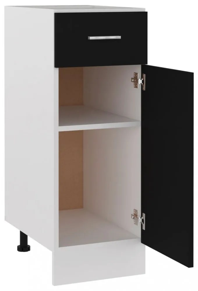 “Lyon” fekete szerelt fa fiókos alsószekrény 30 x 46 x 81,5 cm