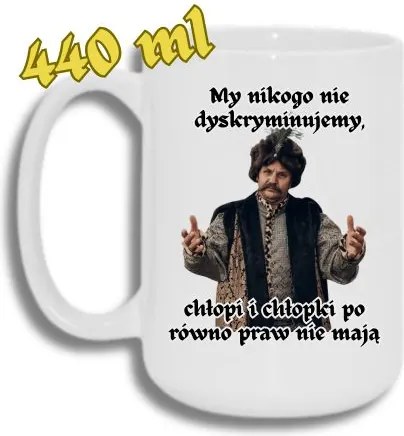 Bögre Fehér Nagy 440ML Vicces Ajándék 1670 MI Nem Diszkriminálunk Senkit