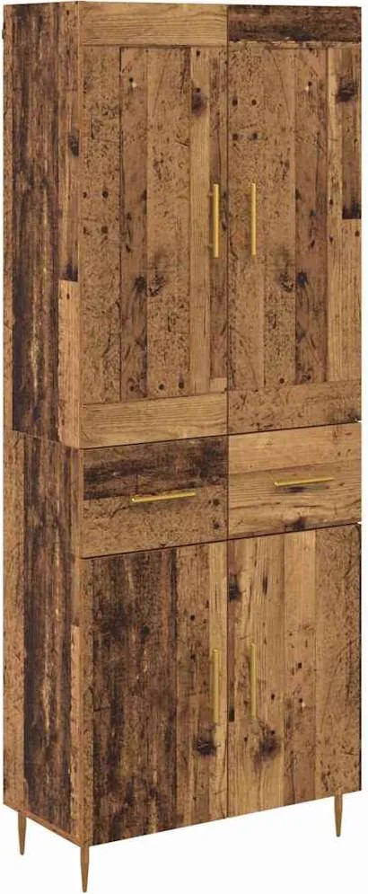 vidaXL Magasfiú fiókkal Öreg fa 69,5 x 34 x 180 cm Faanyag