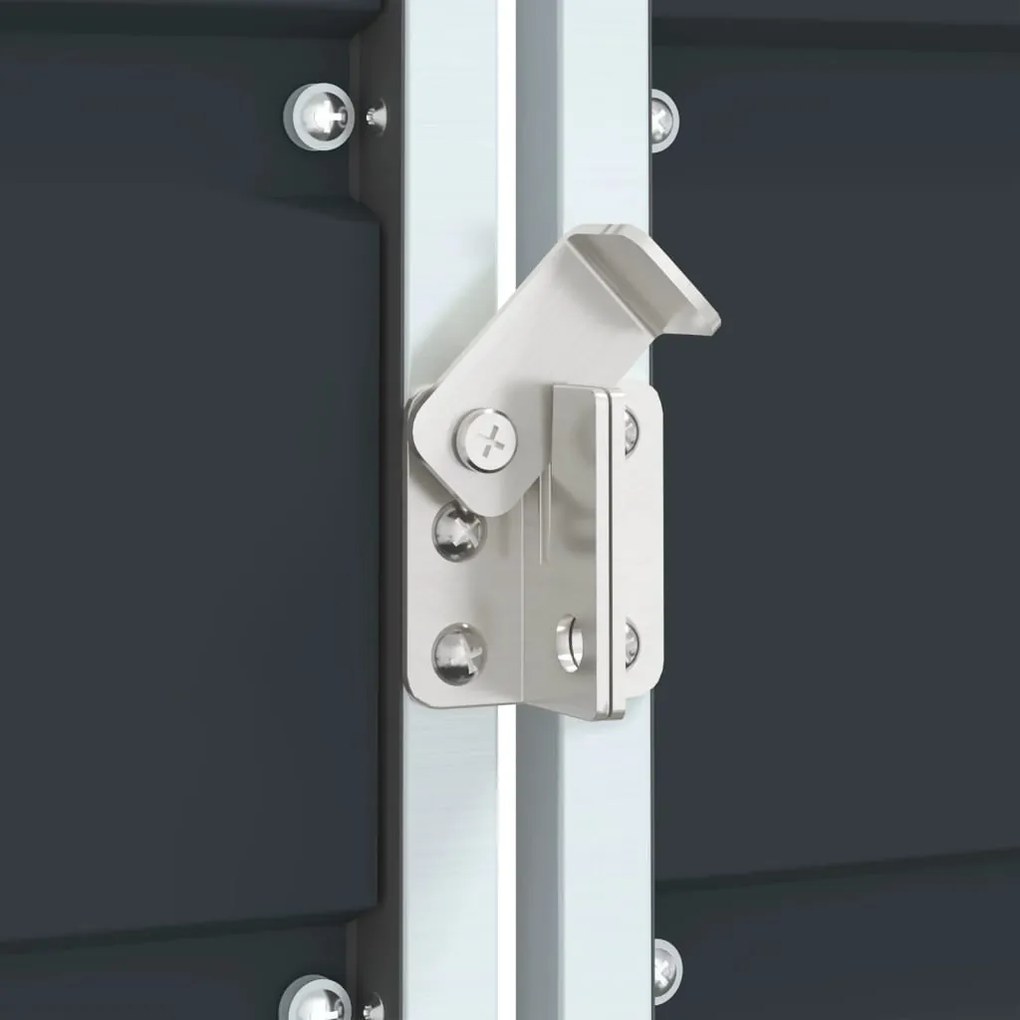 antracit acél kerekes szemetes tároló 3 szemeteskukához 216 x 81 x 115cm