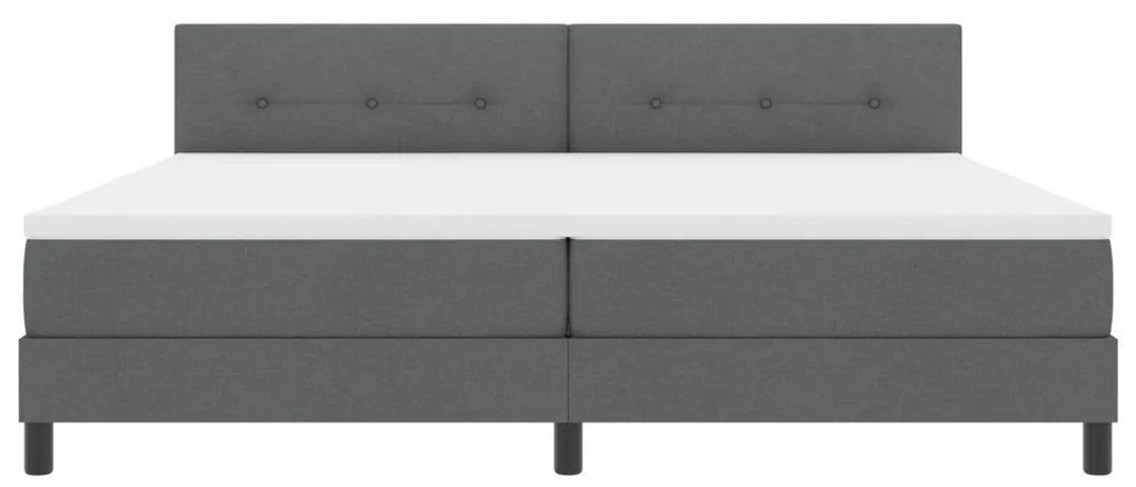 Box Spring Ágy Matraccal Sötétszürke 200x200 cm Textil