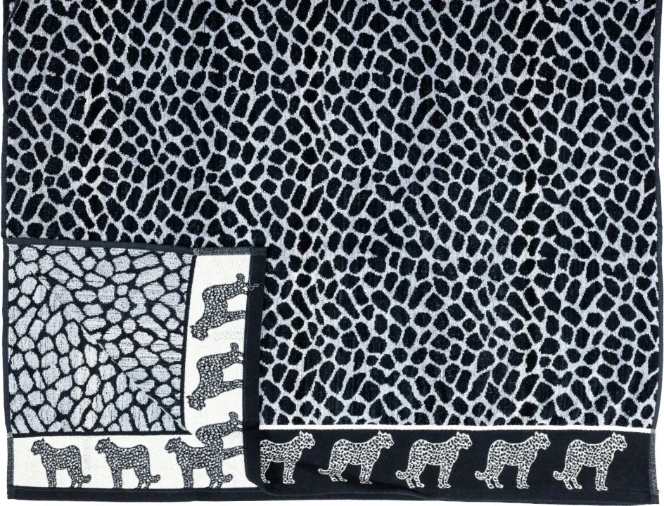 AFRIKA Strandtörölköző szürke leopárd 165x90cm