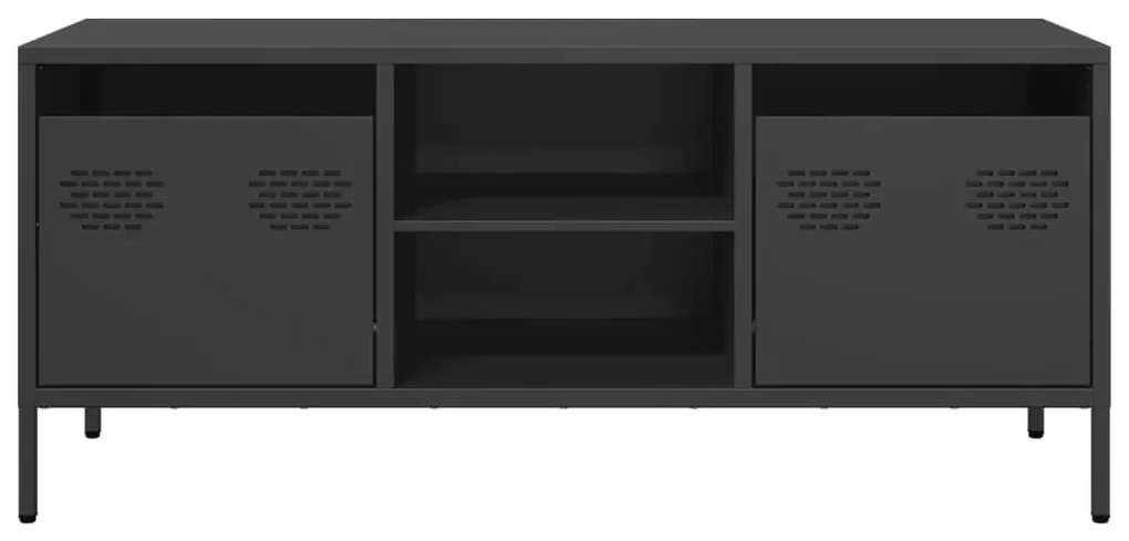 fekete hidegen hengerelt acél TV-szekrény 101,5 x 39 x 43,5 cm