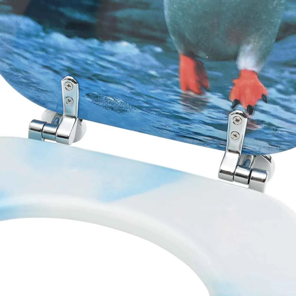 2 db pingvinmintás MDF WC-ülőke fedéllel