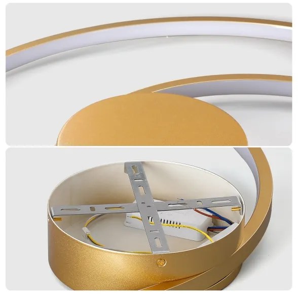 Brilagi - LED dimmelhető mennyezeti lámpa TWISTER LED/75W/230V, átm. 70 cm, arany, távirányítóval