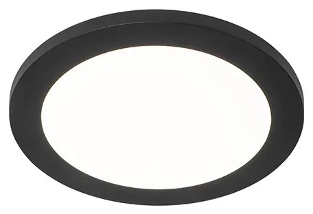 Mennyezeti lámpa fekete 22,5 cm kerek LED-del 3 fokozatú fényerőszabályzóval - Steve