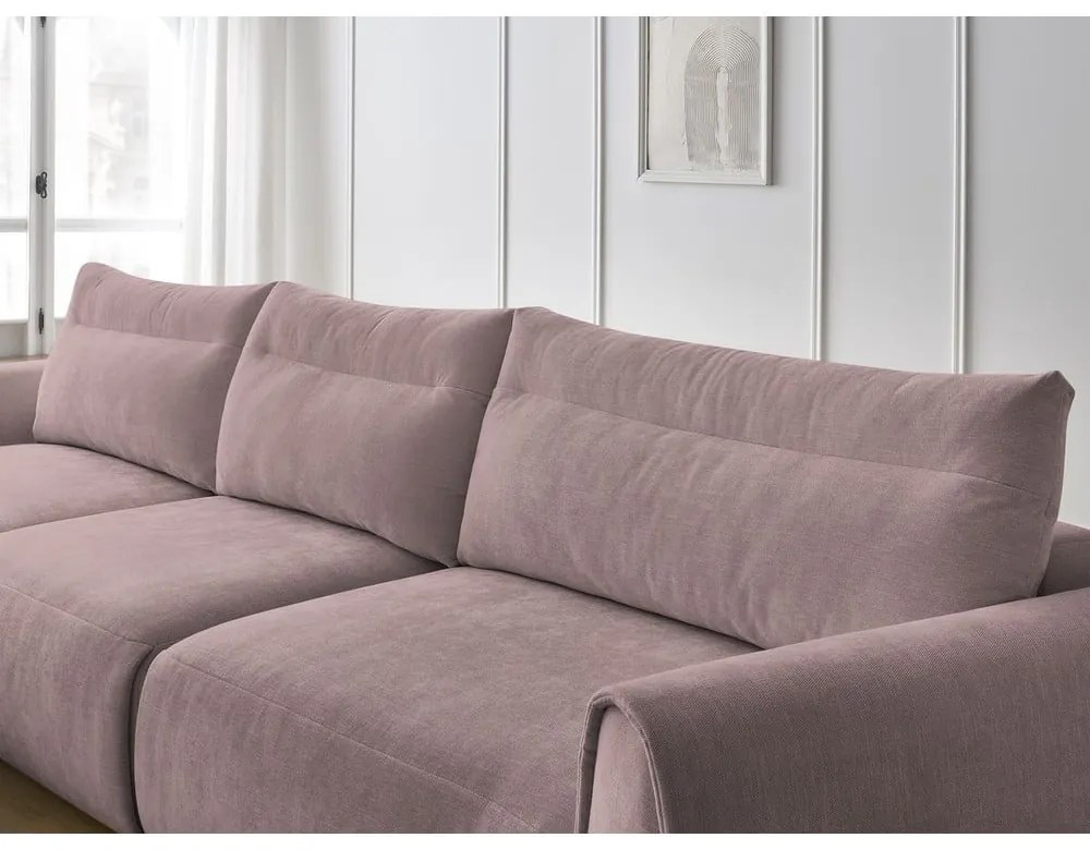 Világos rózsaszín sarokkanapé Aden – Bobochic Paris