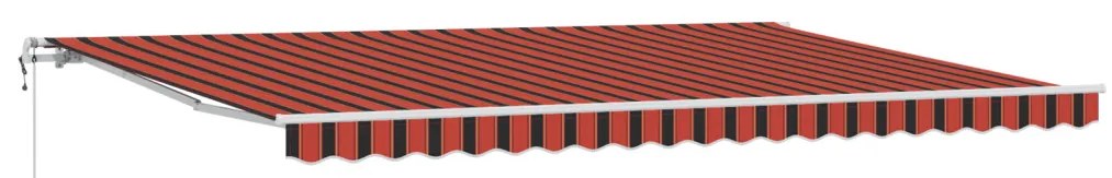Kézi behúzható napernyő narancs és barna 500x300 cm