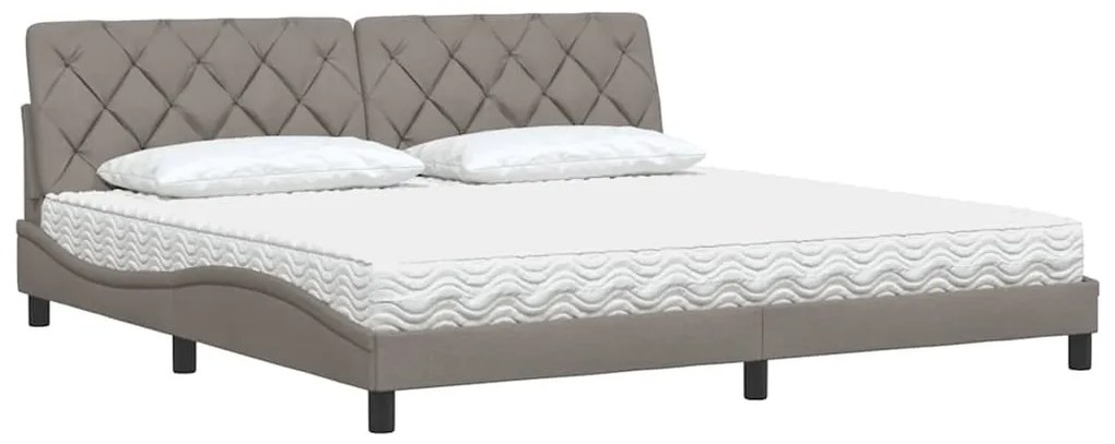 ágy matraccal Taupe 200x200 cm szövet