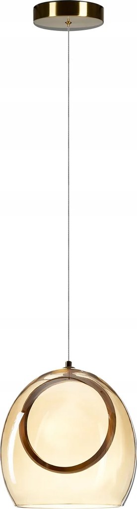 Borostyán színű LED-es függőlámpa a konyhasziget felett Nicole meleg fény