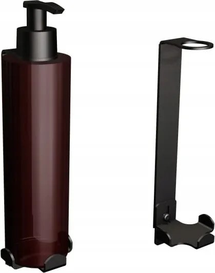 Folyékony szappan tartó-adagoló öntapadós, fekete 300ml