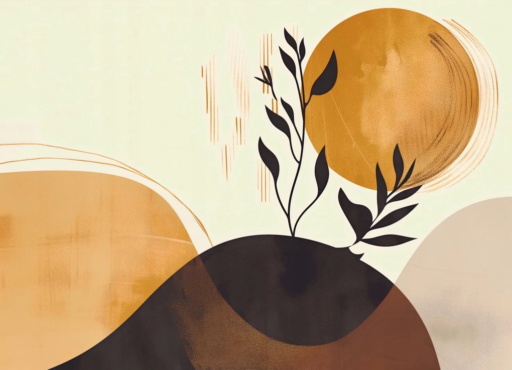 Poszter 18x13cm Arany Nap és Fekete Ág