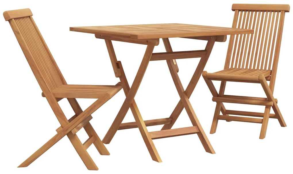 vidaXL Kert étkező szett 3 pcs Barna Tömör Akácfa