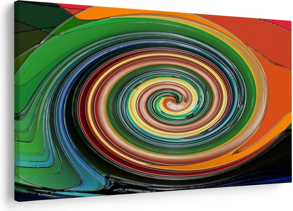 Absztrakt kép - színes spirál (90x60 cm)