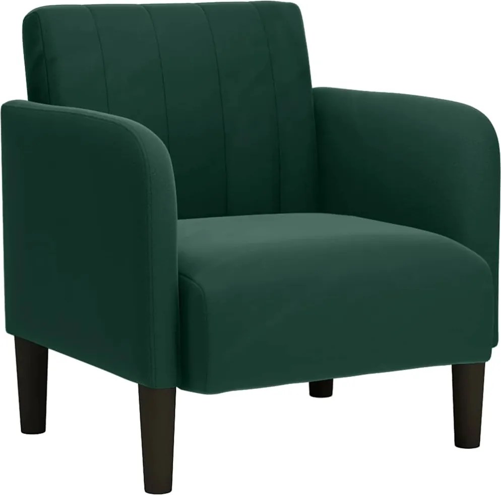vidaXL sötétzöld bársony kanapészék karfás szék 54 cm