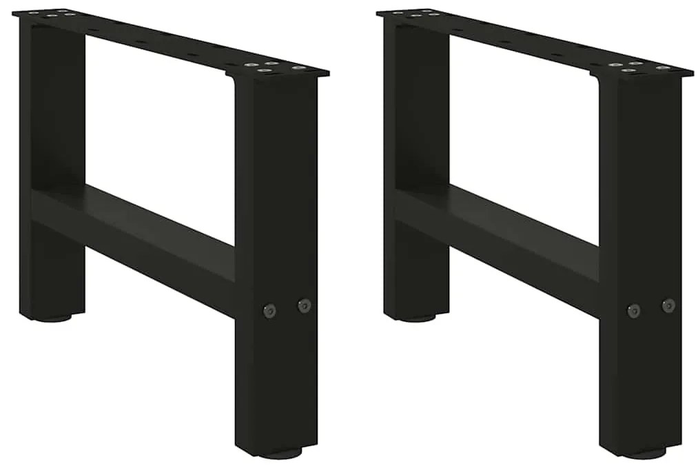 2 db fekete acél dohányzóasztal láb 50 x (30-31) cm