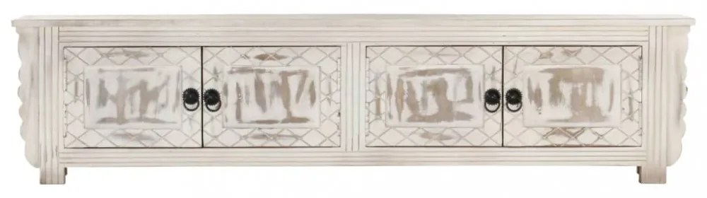 fehér tömör mangófa TV-szekrény 140 x 30 x 35 cm