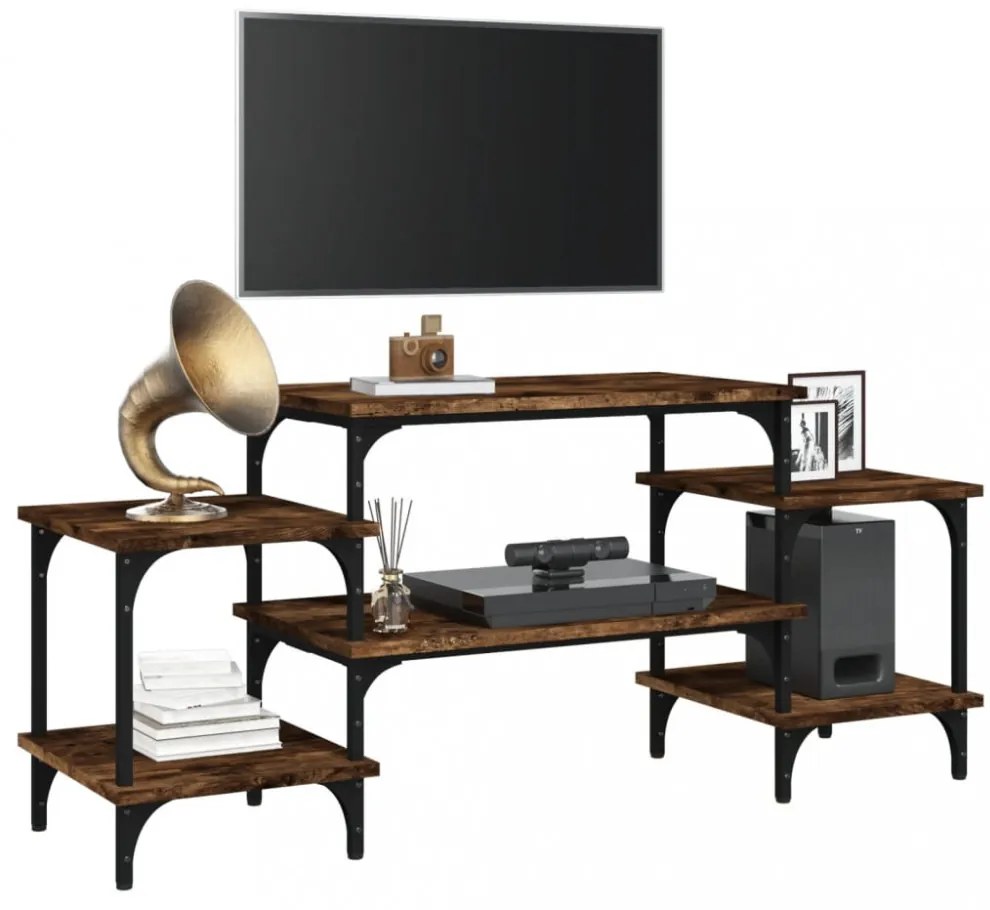 füstös tölgy színű szerelt fa TV-szekrény 117x35x52 cm
