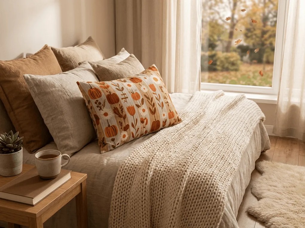 Mikroszálas párnahuzat PUMPKIN STRIPES 50x70 cm, színes