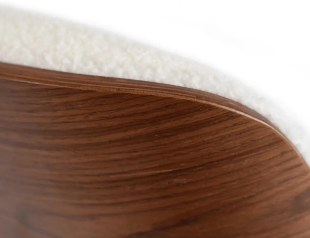 Prémium Forgó Fetel Lábtartóval Fehér Bouclé Szövettel. PALERMO