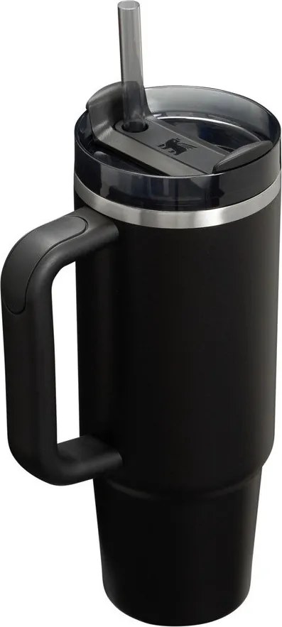 Fekete rozsdamentes acél termosz szívószállal 890 ml Quencher H2.O FlowState™ Tumbler Black 2.0 – Stanley