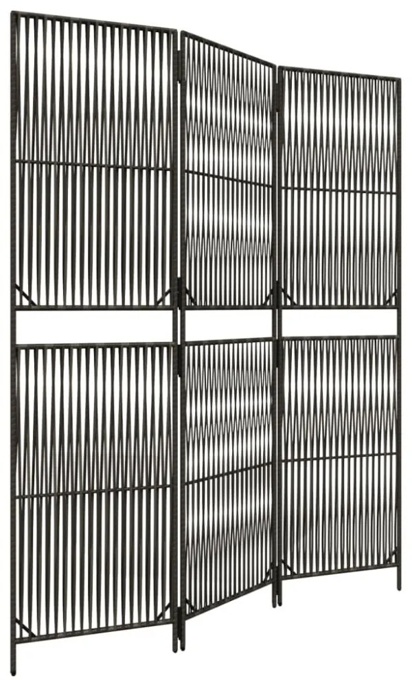 szürke 3-paneles polyrattan térelválasztó