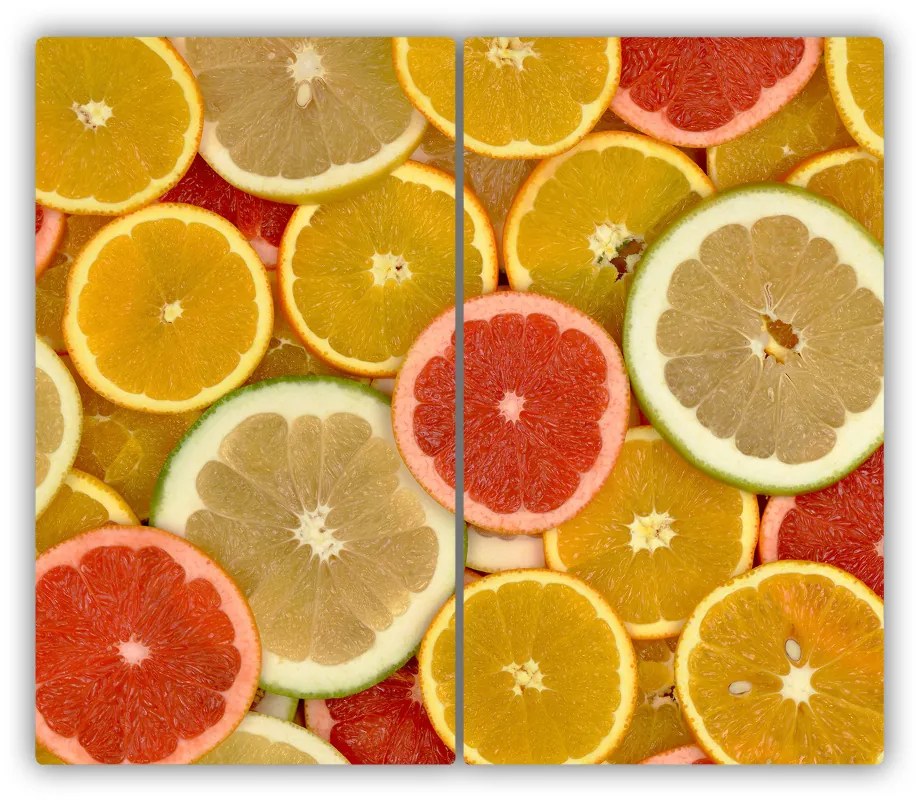 Üveg vágódeszka Citrusfélék 60x52 cm