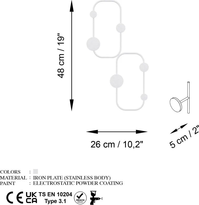 Fém falikampó, 26×5 cm – TR494PYT1161