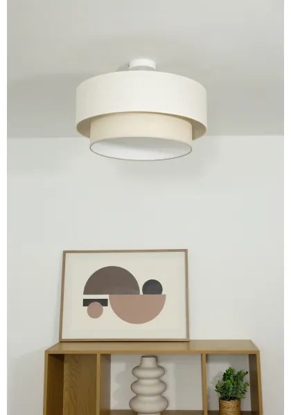 Felületre szerelhető NATIA csillár, 1xE27/60W/230V, átm. 45 cm, krémszínű