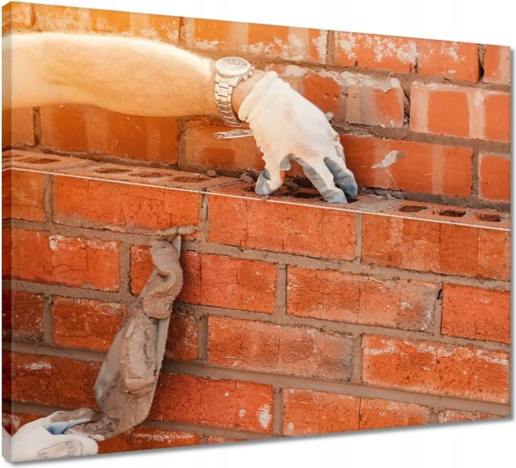 Vászonkép 50x40 Tégla lerakás habarcs