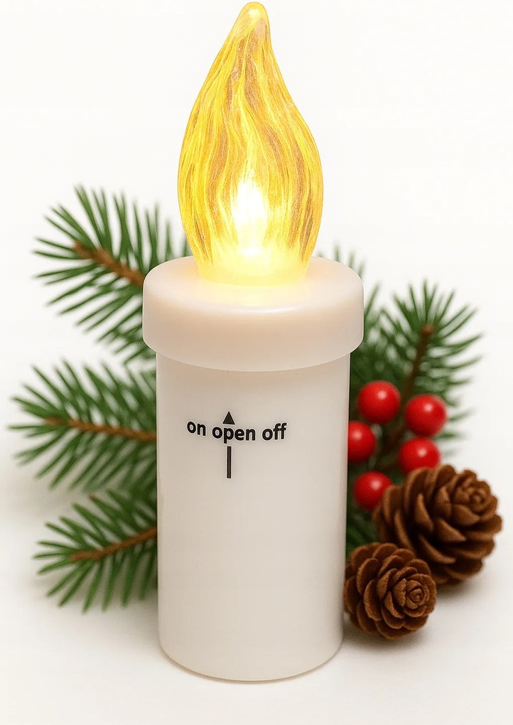 Mécses Gyertya Utántöltő Led Mécses Mozgó Láng Meleg Fehér 90 Nap