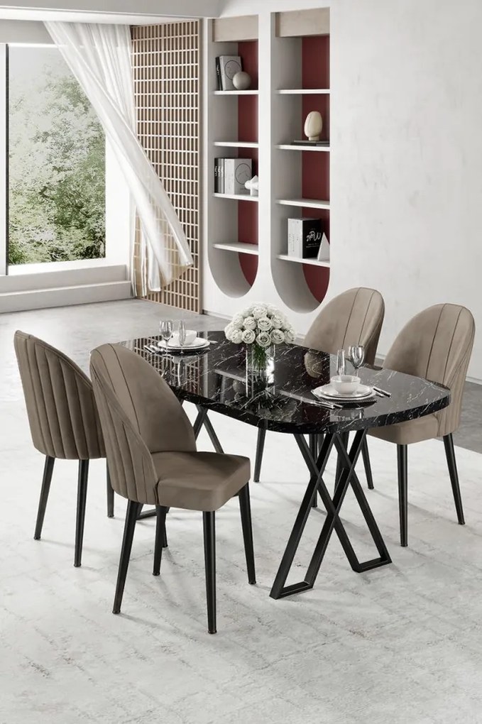 Kaye - Black Marble, Cappuccino