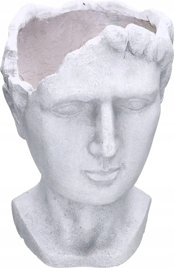 Virágtartó fedél Férfi arc fehér fekete szobor