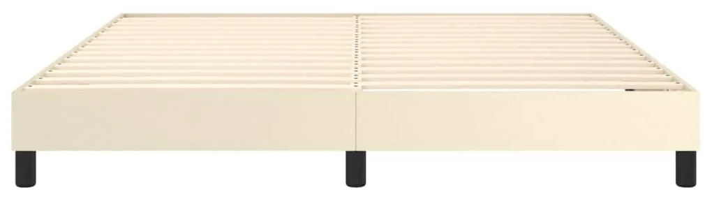 krémszínű műbőr rugós ágykeret 180x200 cm