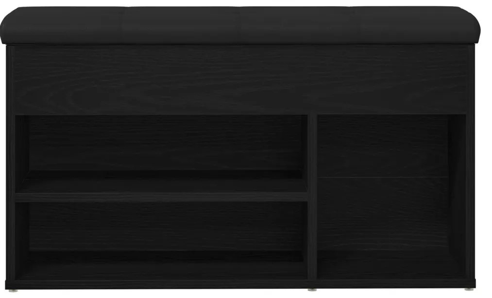 Tárolópad Fekete Tölgy 80x30x45 cm Mérnöki Fa