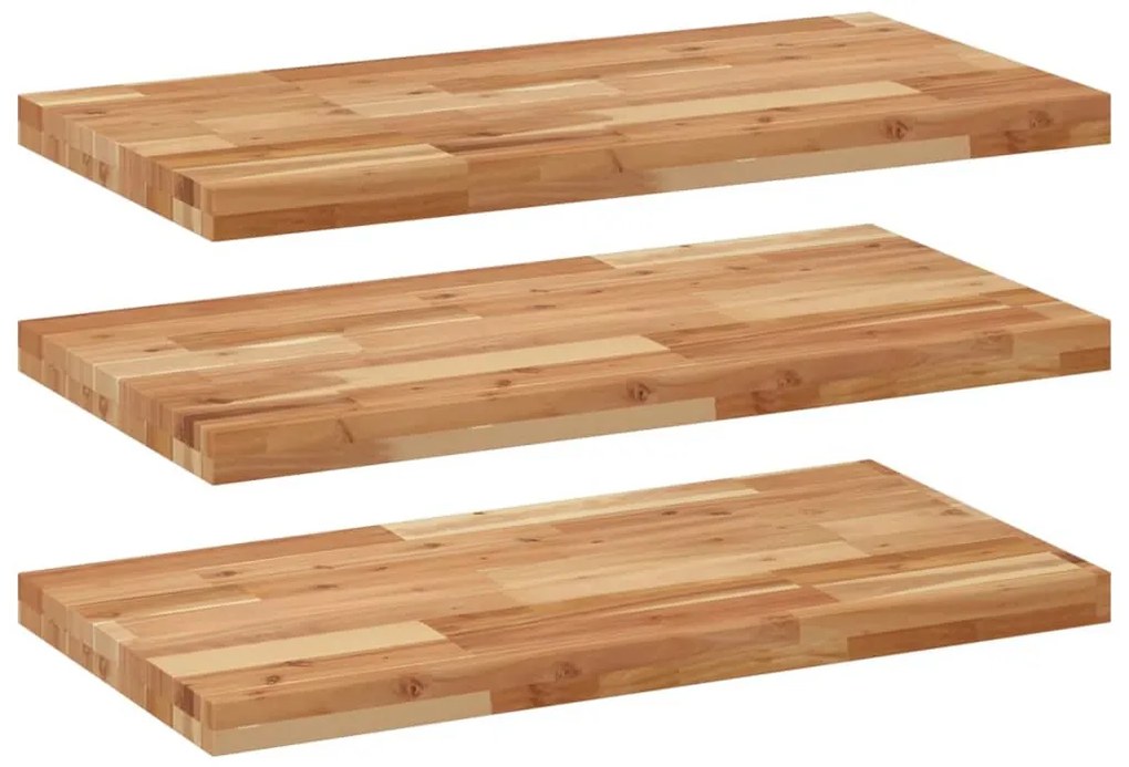 3 db olajbevonatú tömör akácfa függőpolc 100 x 40 x 4 cm