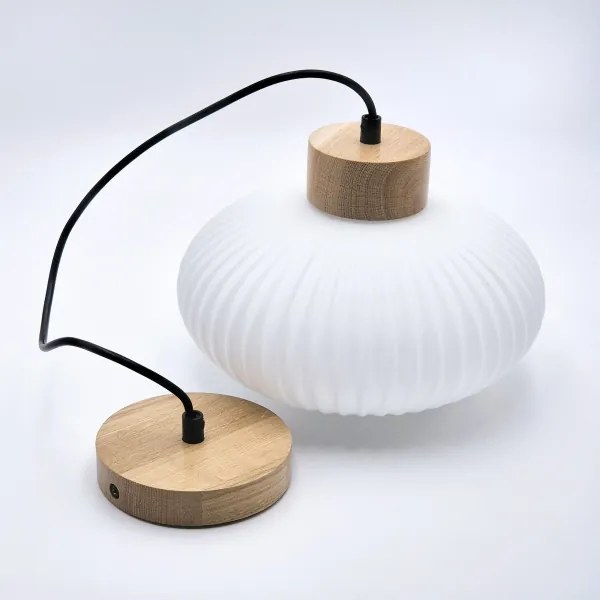 Csillár zsinóron HARMONY 1xE27/15W/230V átm. 25 cm fehér/tölgy