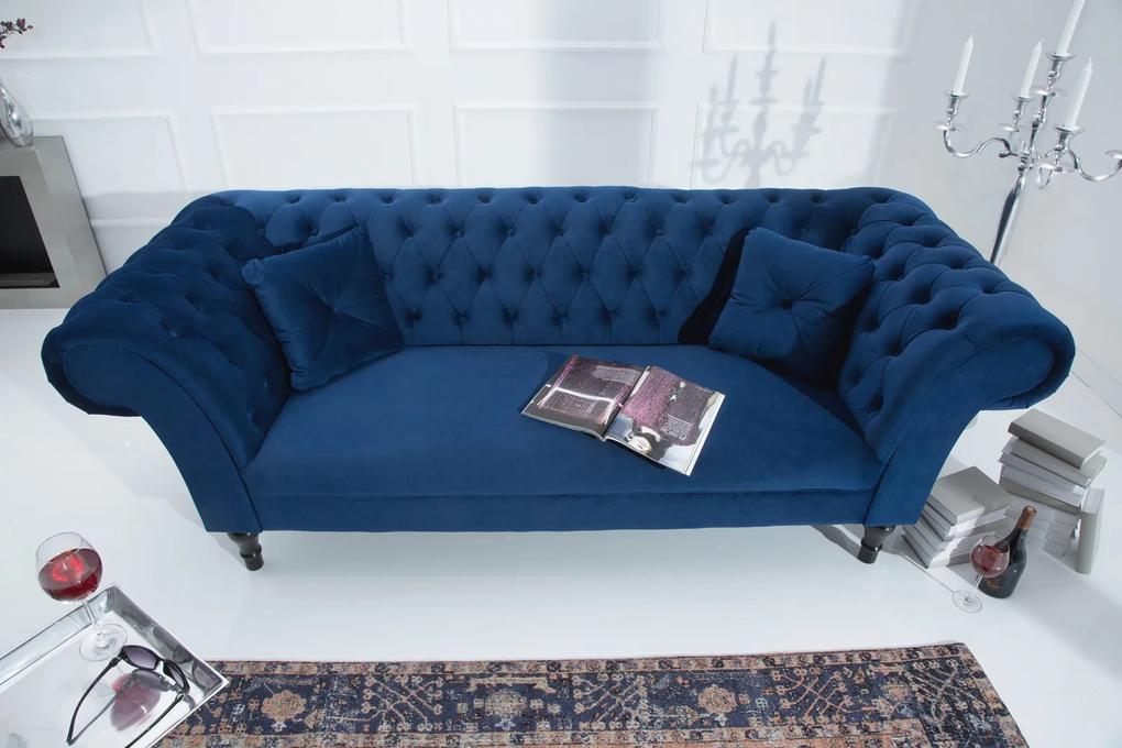 PRINCESS bársony kanapé - kék