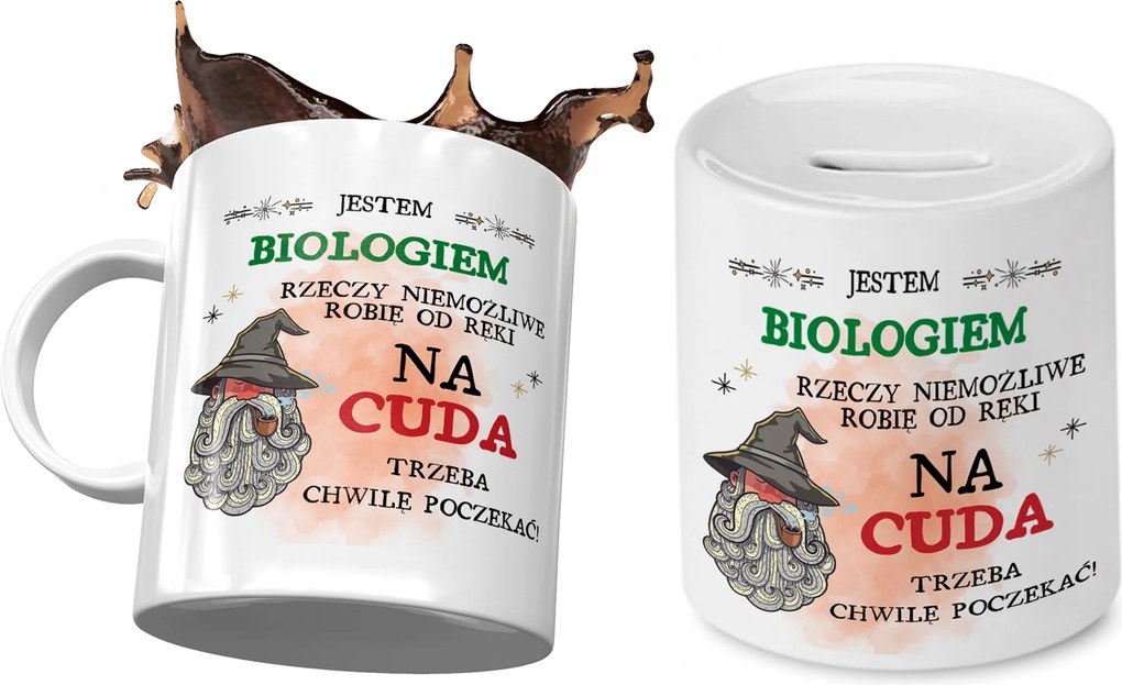 Biológusnak Bögre Ajándék persely szett fényképes nyomtatással